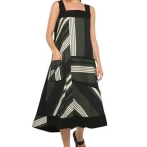 Ozai N Ku Dress Size S/M Linen Blend Marvel Sleeveless Maxi Relaxed Fit